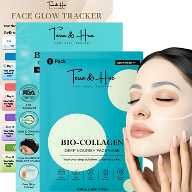 Terra & Hue Glass Skin Bio Collagen Mask, Pack of 1
